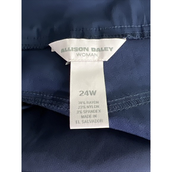 Allison Daley Womens Capri Pants 22W Skimmer Stretch Pull-On True Navy Blue F18 - Picture 4 of 16